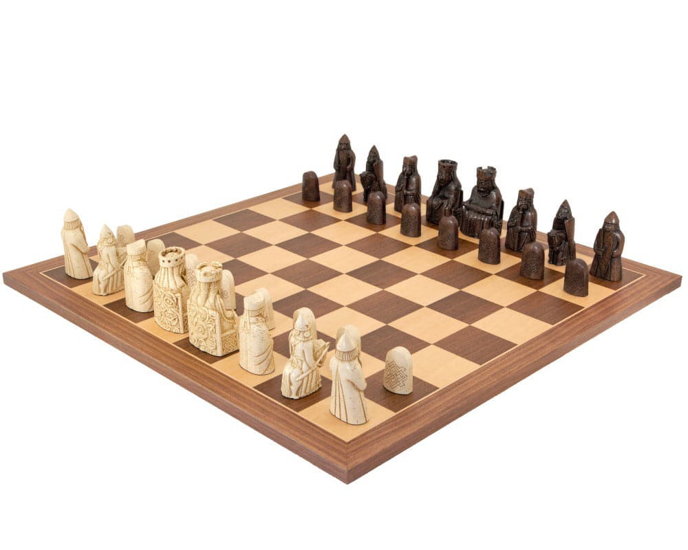 The Isle Of Lewis Walnut and Maple Chess Set