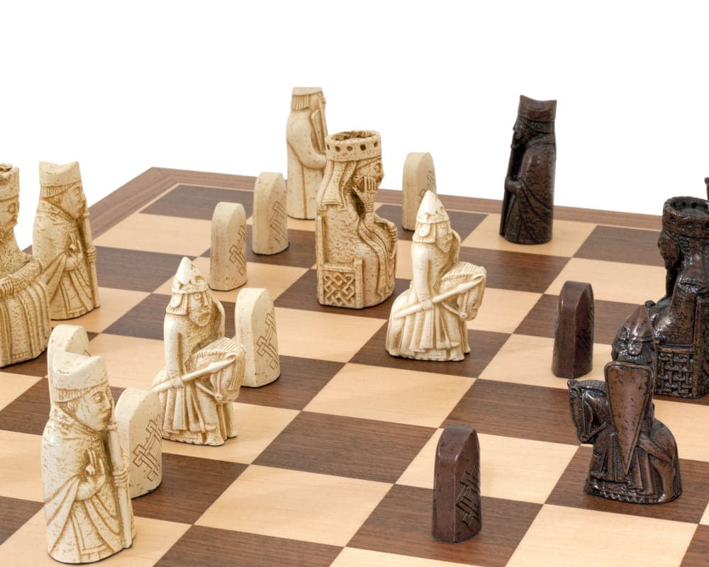 The Isle Of Lewis Walnut and Maple Chess Set (Hover Image)