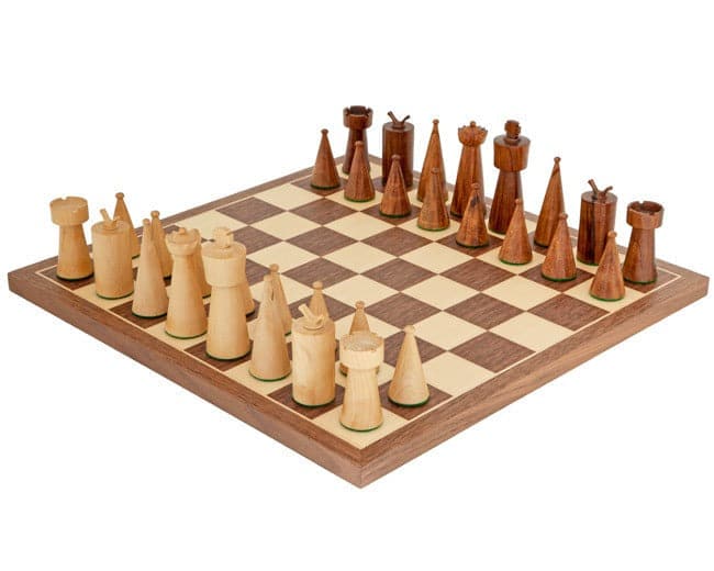 Art Deco Walnut Chess Set