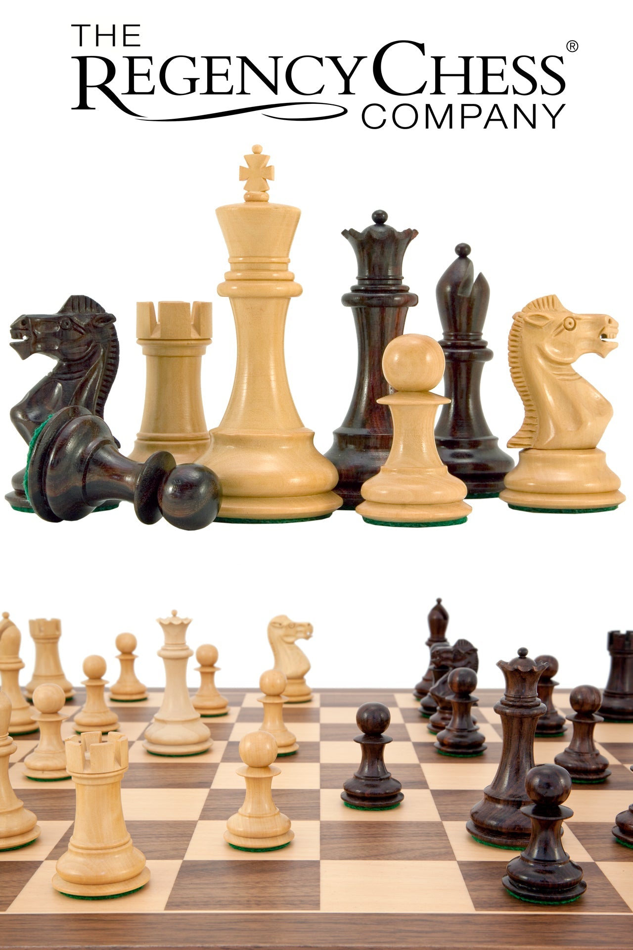 Sicilian Rosewood and Walnut Chess Set