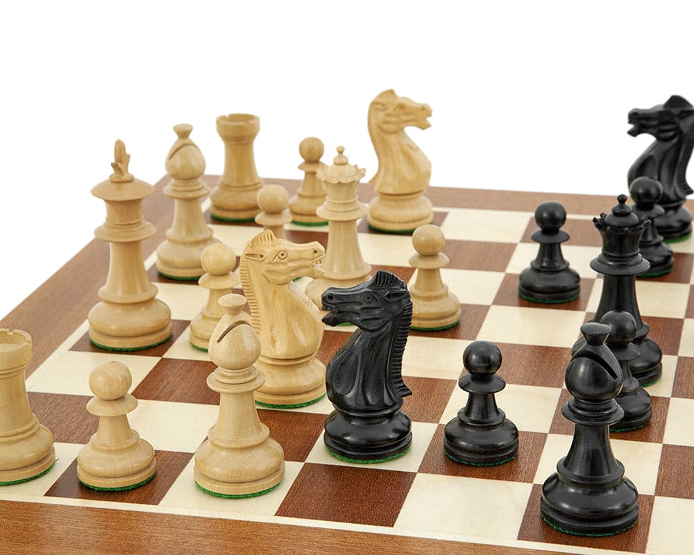 Royal Flower Mahogany Chess Set (Hover Image)