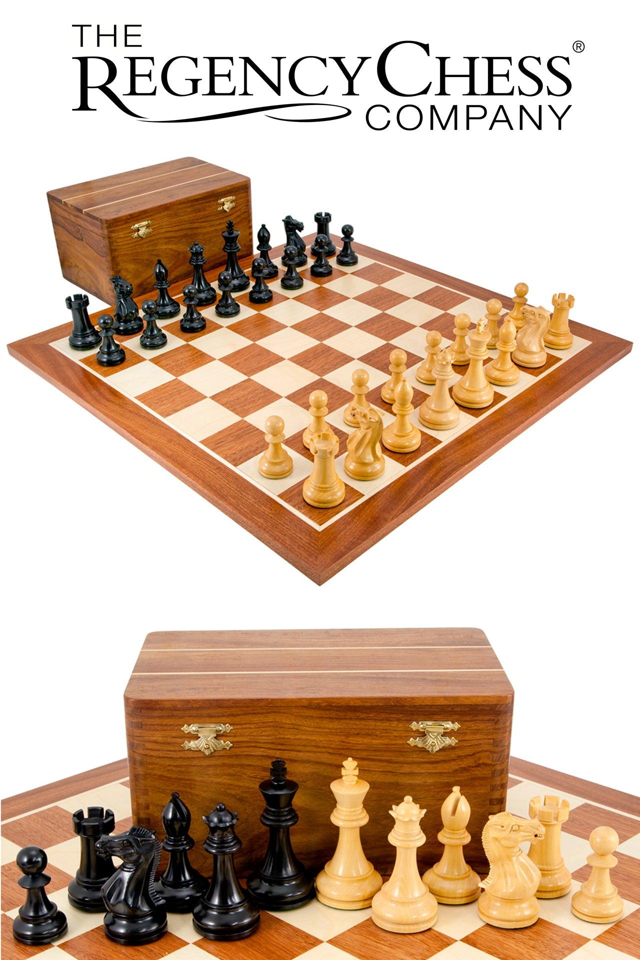 Competition Black Staunton Chess Set with Case