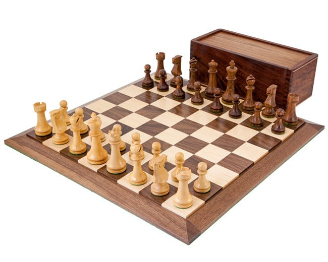 Pioneer Solid Walnut and Sheesham Chess Set with Case