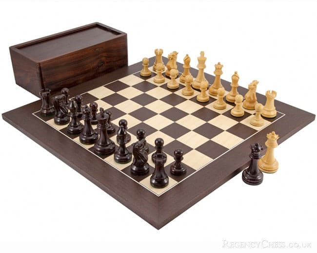 Rosewood and Wenge Deluxe Chess Set with Case