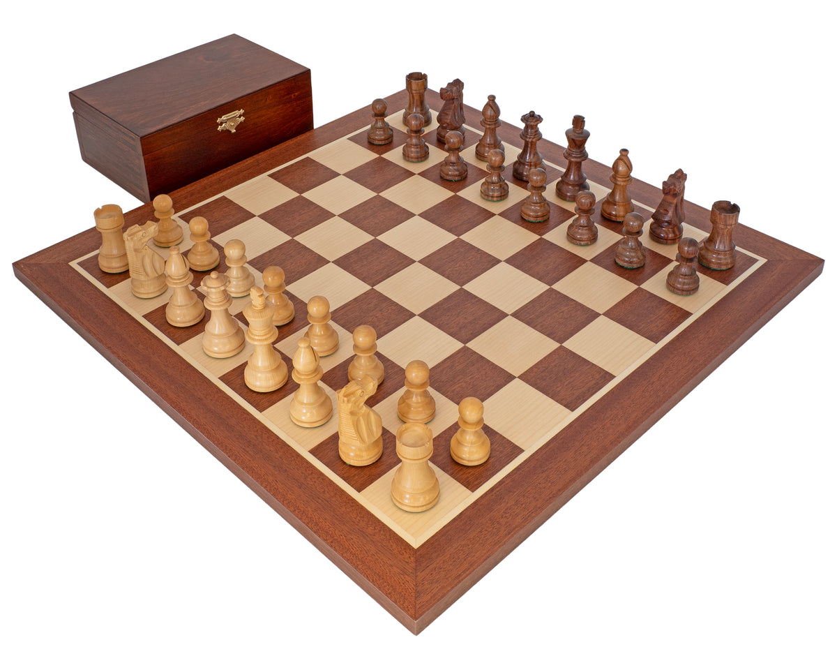 French Knight Sheesham Mahogany Chess Set