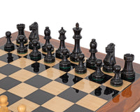 Supreme Ebony Chess Set with Burl Wood Case