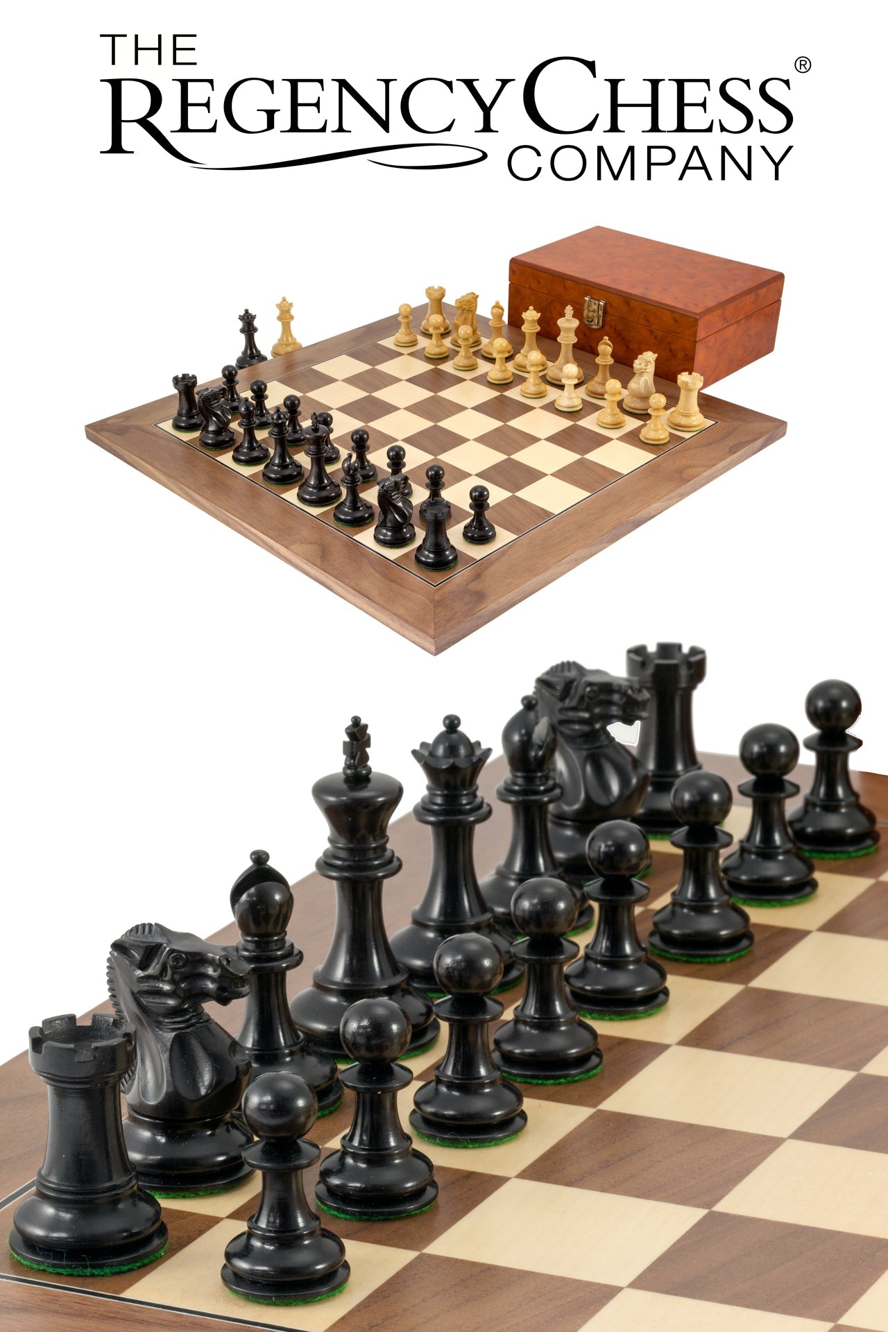 Highgrove Walnut Chess Set with Case