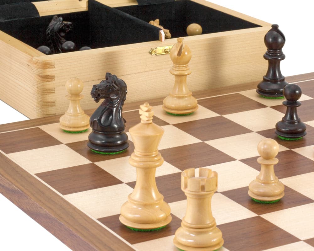 Fierce Knight Black Tournament Chess Set (Hover Image)