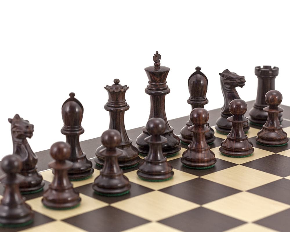 Sandringham Rosewood and Wenge Luxury Chess Set with Classic Staunton Design on 23.6 inch Deluxe Wenge Board