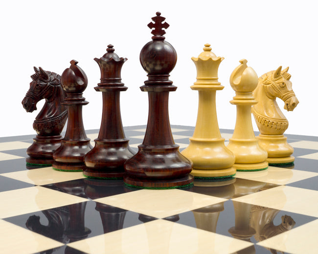 The Valletta Rosewood & Gloss Black Luxury Chess Set