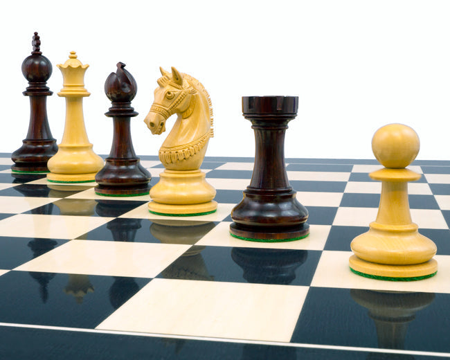 The Valletta Rosewood & Gloss Black Luxury Chess Set