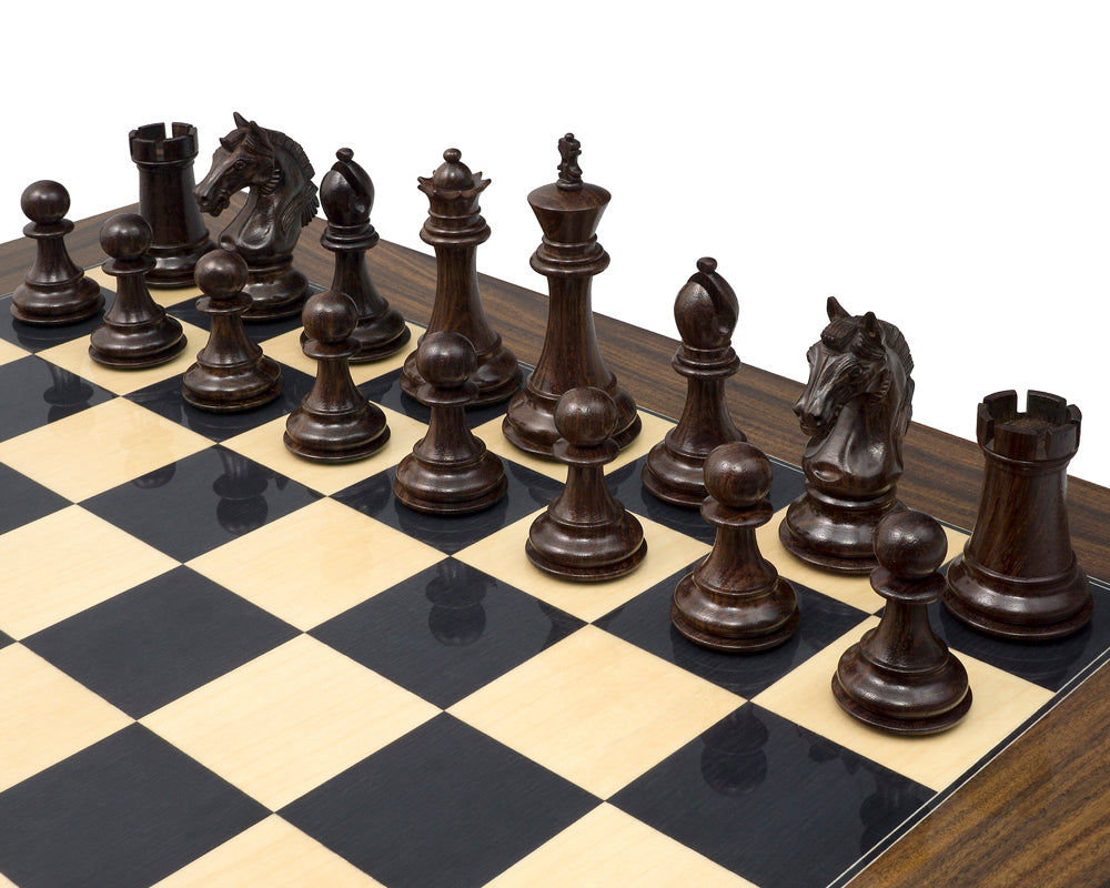 The Stretford Knight Luxury Rosewood Chess Set (Hover Image)