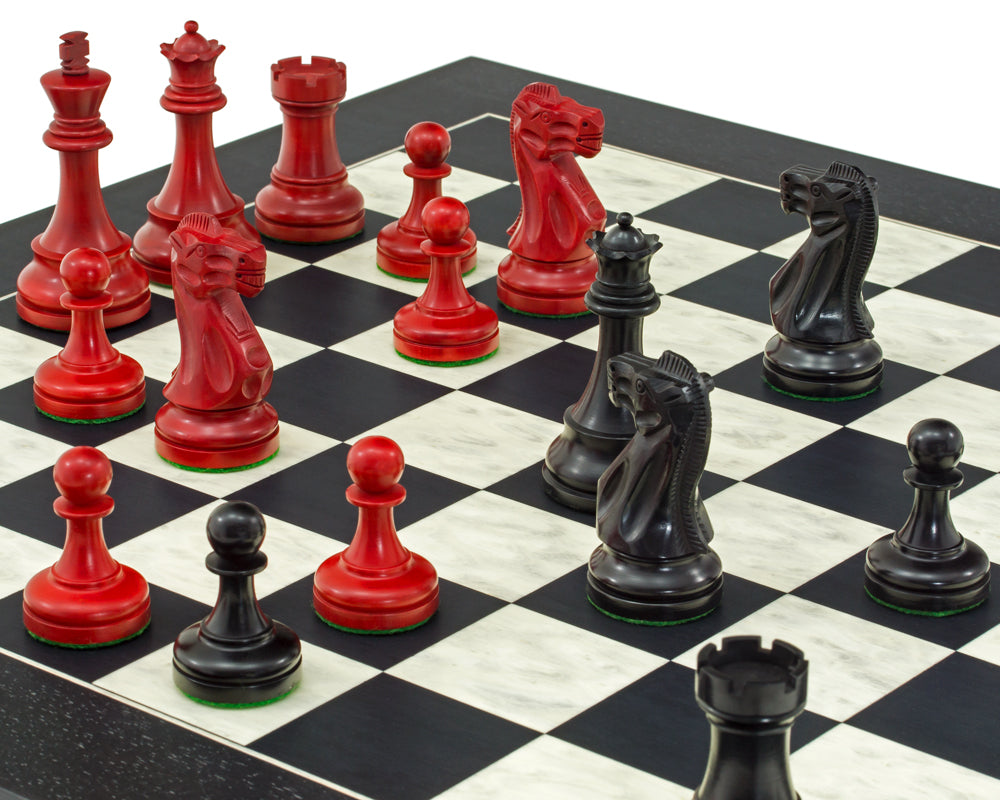The Red and Black Broadbase Chess Set
