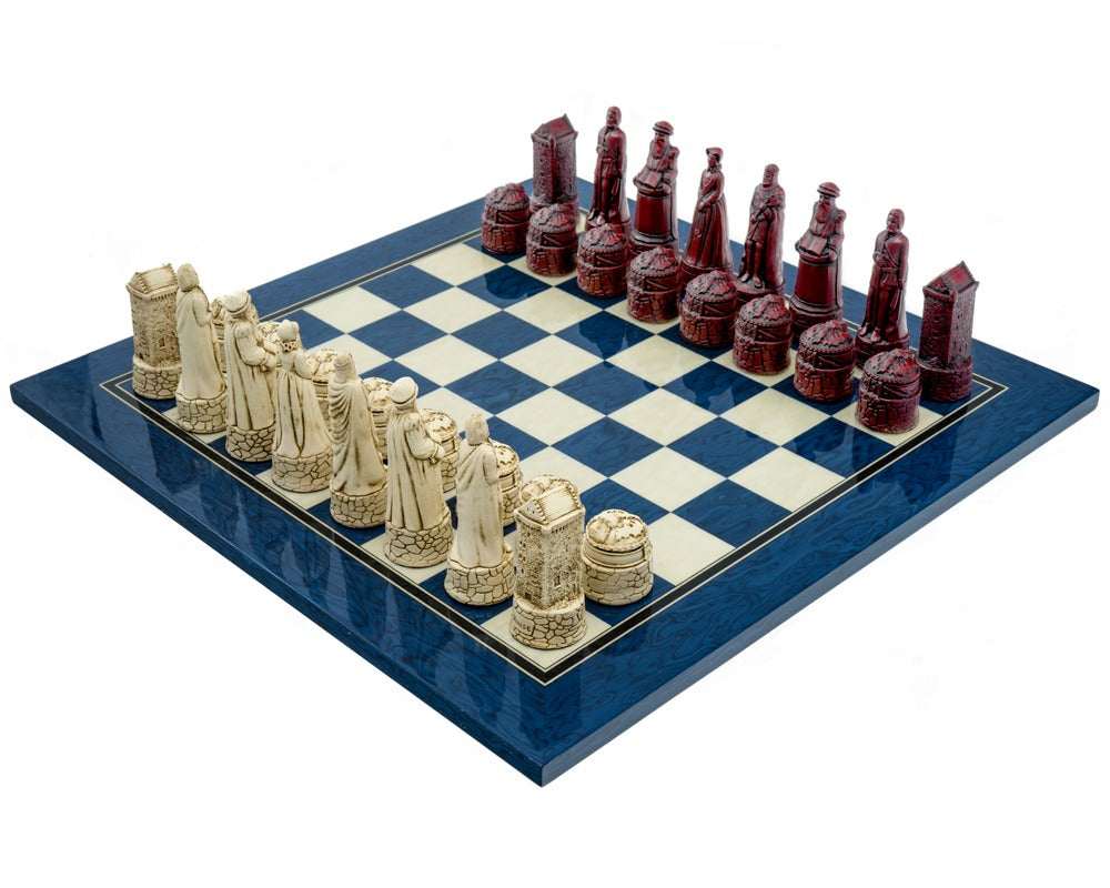 The Berkeley Chess Scottish Cardinal Blue Chess Set