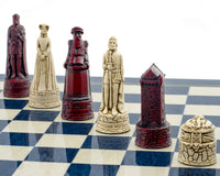 The Berkeley Chess Scottish Cardinal Blue Chess Set