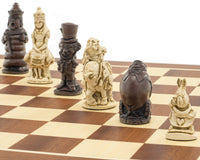 The Berkeley Chess Alice in Wonderland Russet & Mahogany Chess Set