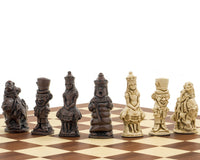 The Berkeley Chess Alice in Wonderland Russet & Mahogany Chess Set