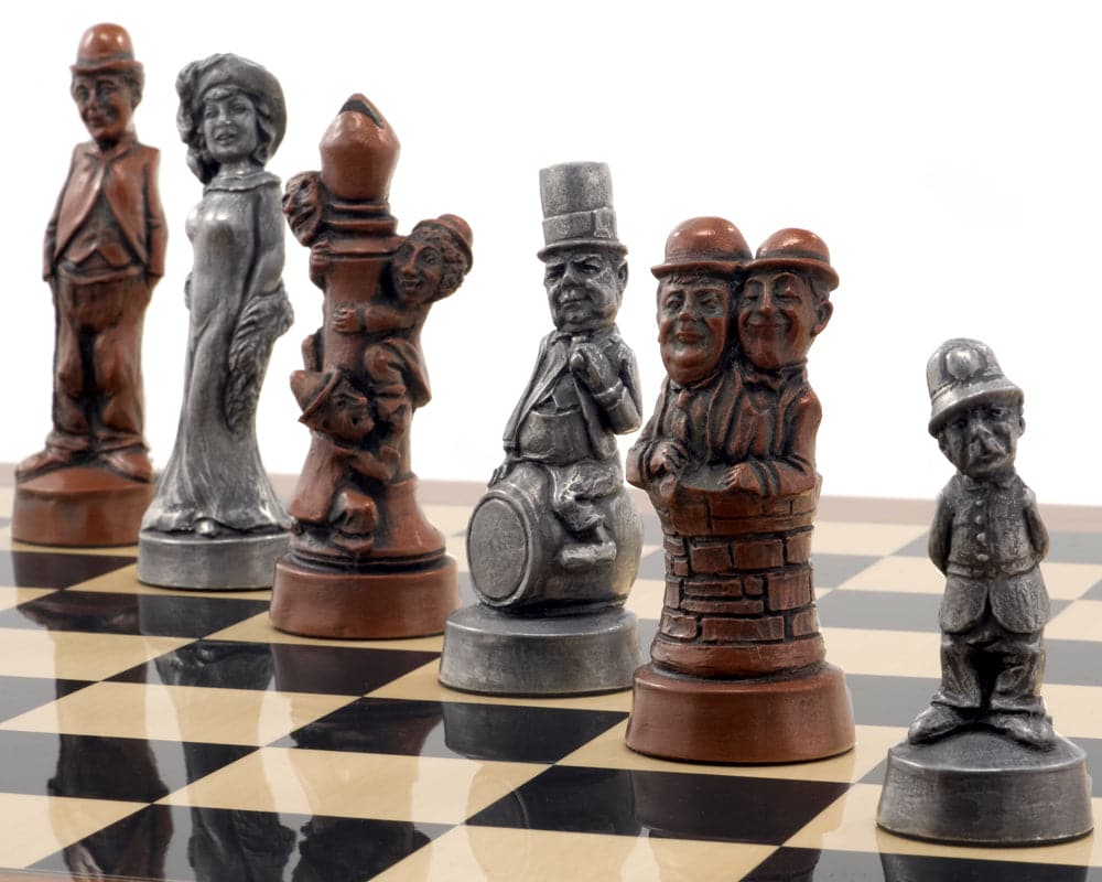 The Berkeley Chess Movie Stars Metal & Palisander Grand Chess Set (Hover Image)