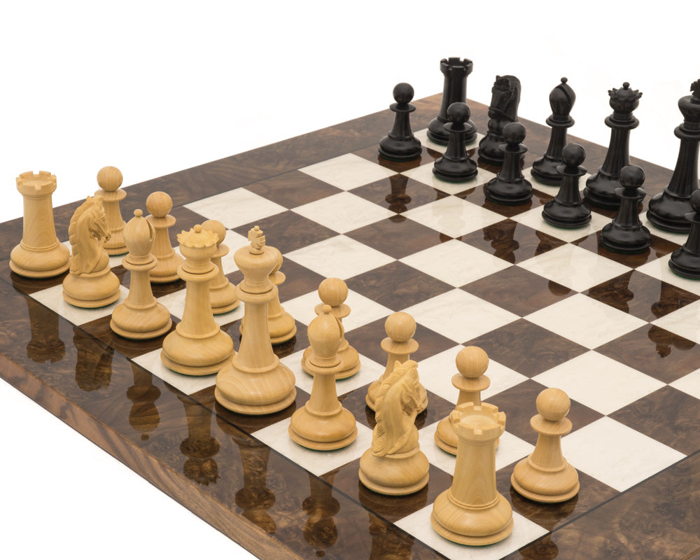 The Monarch Ebony And Walnut Grand Luxury Chess Set