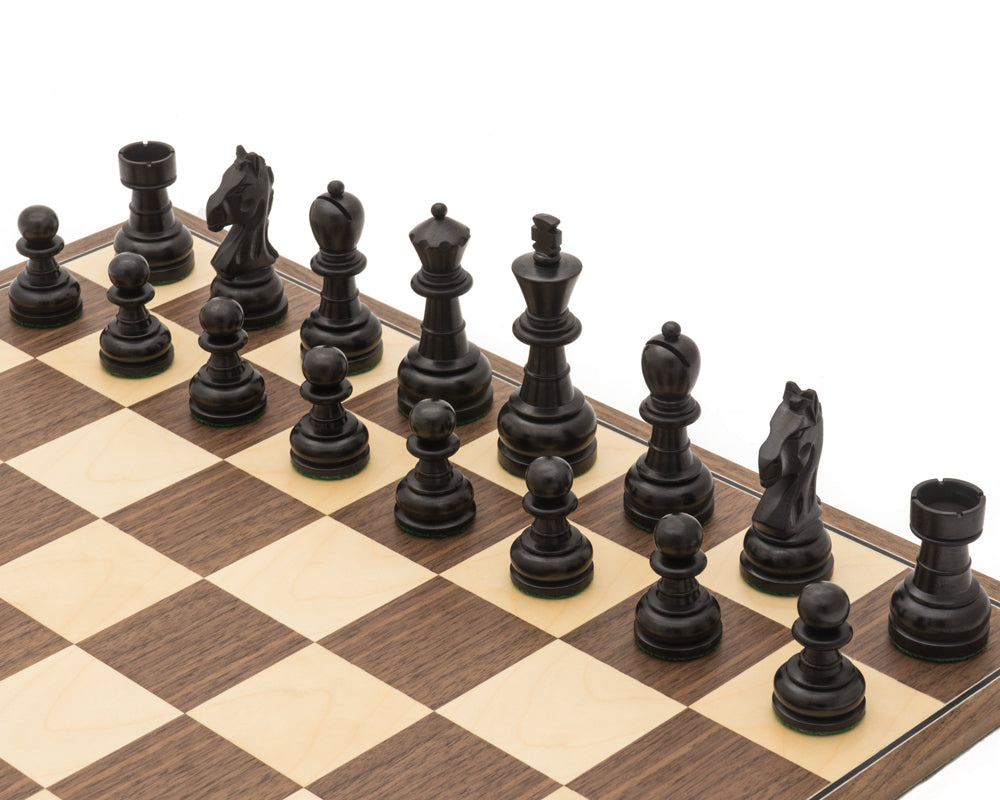 The Emerald Black and Walnut Folding Chess Set