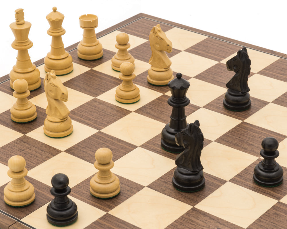 The Emerald Black and Walnut Folding Chess Set