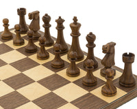 The Pioneer Golden Rosewood and Walnut Folding Chess Set