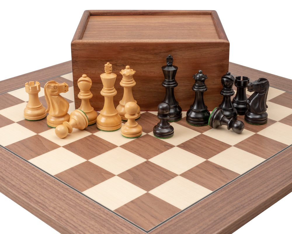 The Levisham Black and Walnut Chess Set