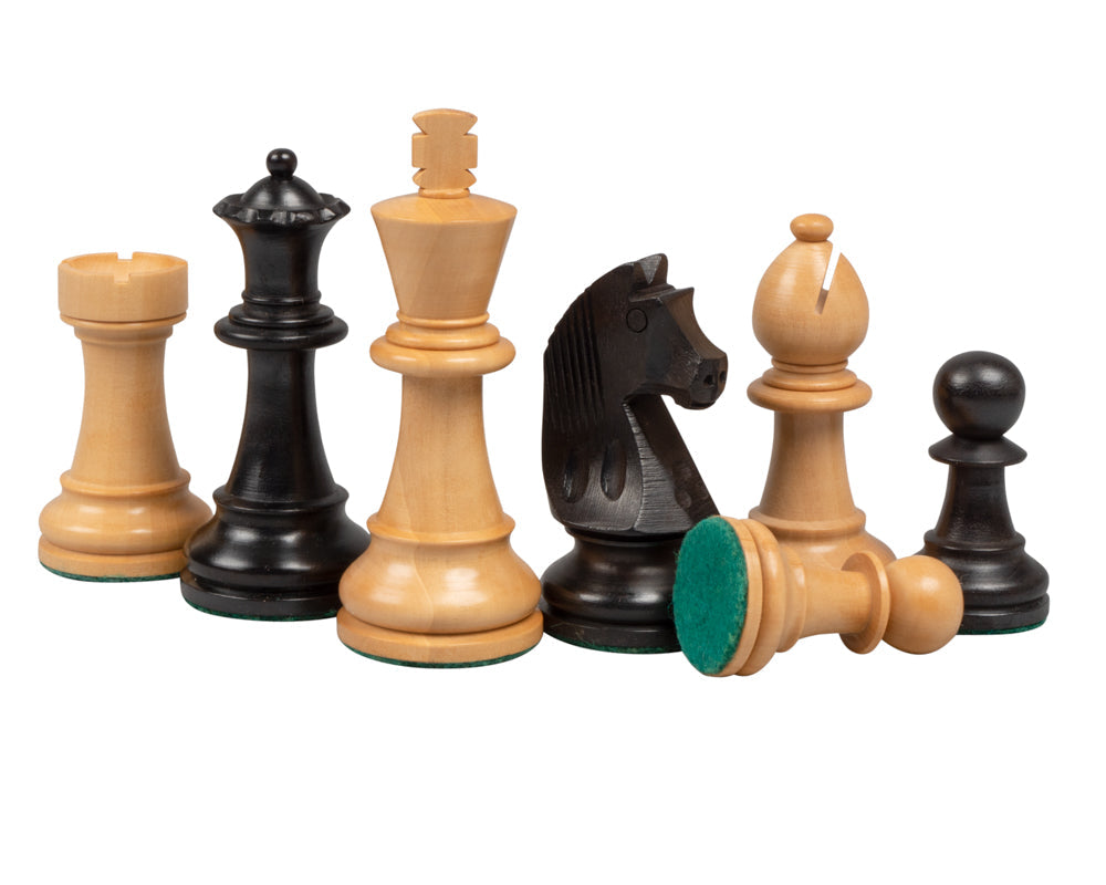 The Down Head Knight and Black Deluxe Chess Set with Case
