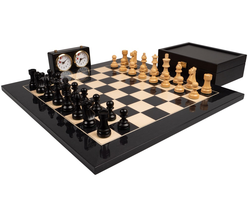 The French Knight Luxury Black Chess Set