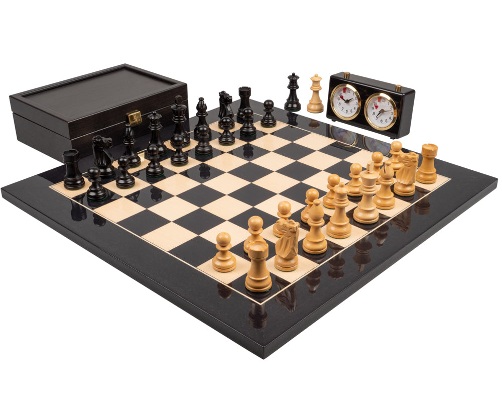 The French Knight Luxury Black Chess Set