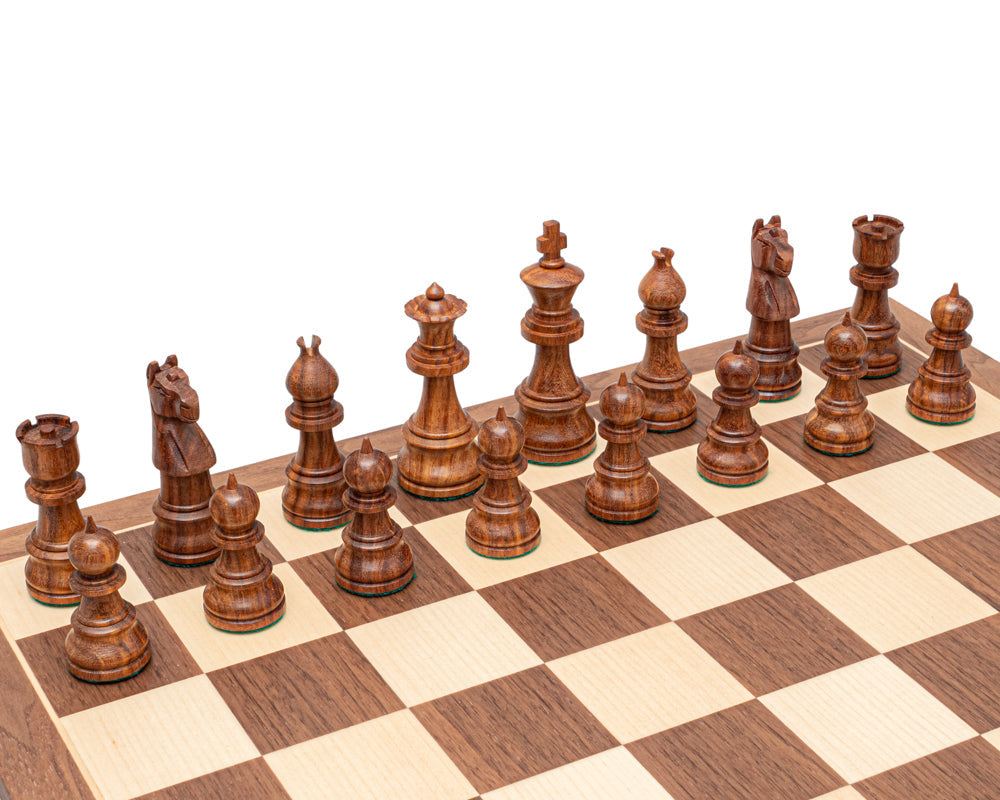 The Opus Sheesham and Walnut Chess Set with Case