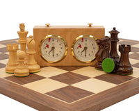 Rosewood and Walnut Deluxe Staunton Chess Set
