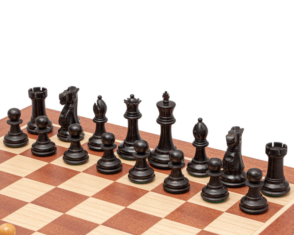 The Warwick Black and Mahogany Chess Set (Hover Image)