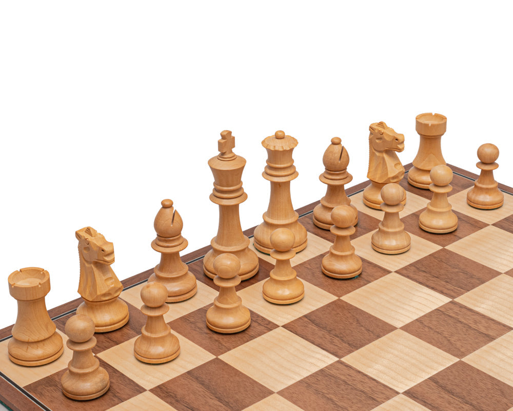The Conquest Walnut and Black Folding Chess Set