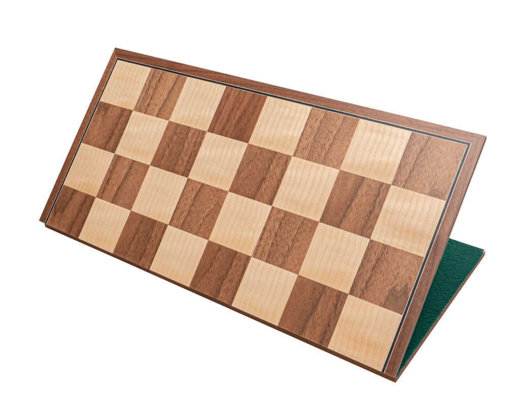 The Conquest Walnut and Black Folding Chess Set