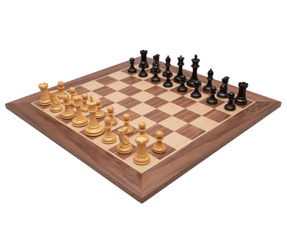 The Old English Elite Walnut and Black Deluxe Chess Set (Hover Image)