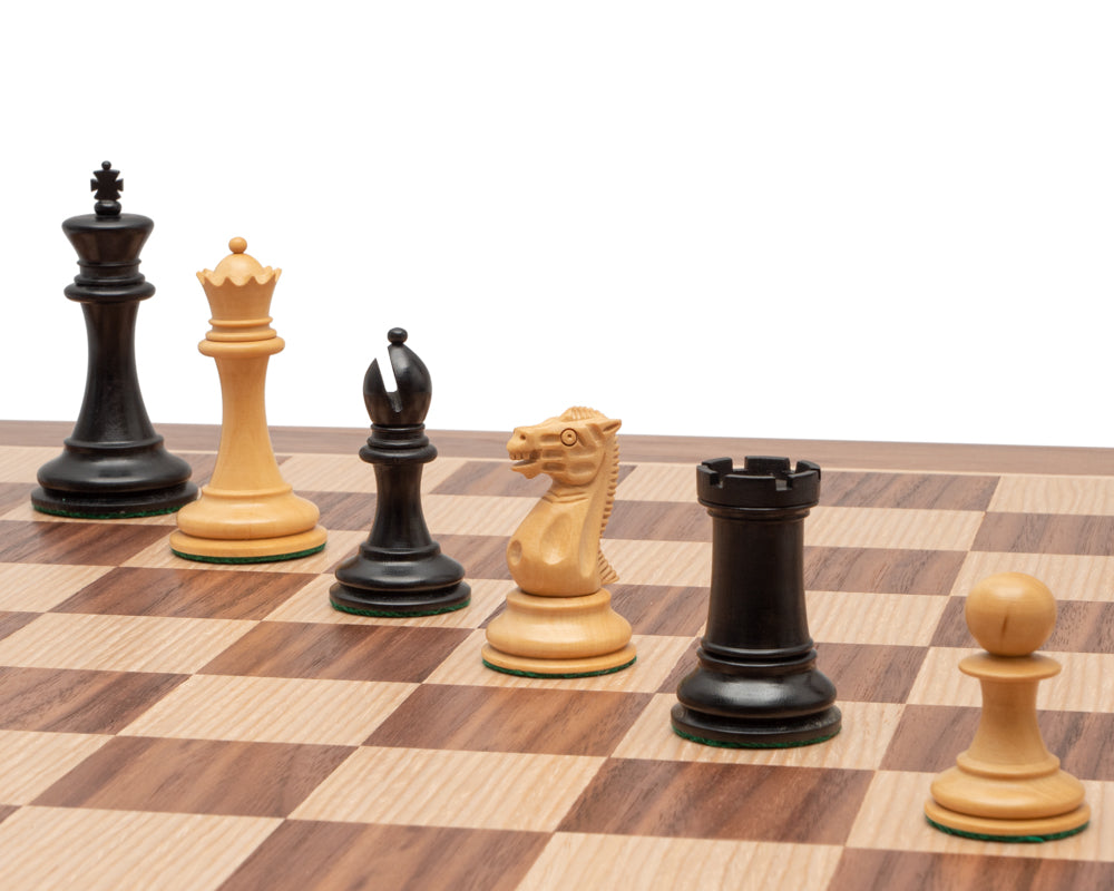 The Old English Elite Walnut and Black Deluxe Chess Set