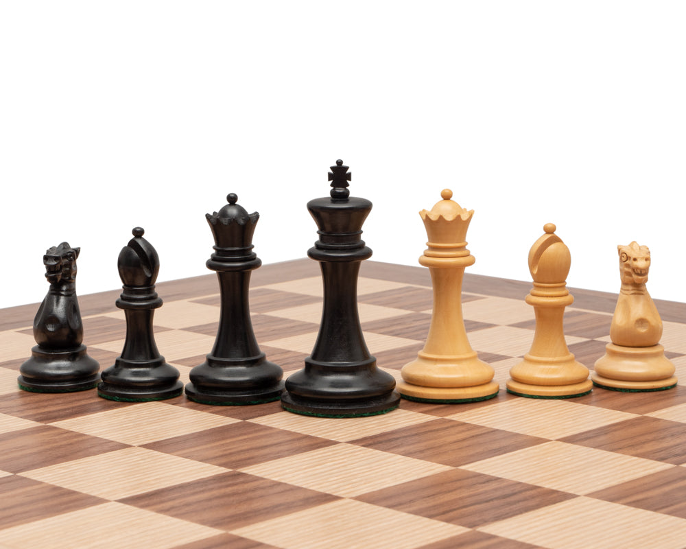 The Old English Elite Walnut and Black Deluxe Chess Set