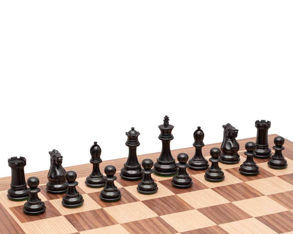 The Highclere Ebony and Walnut Traditional Chess Set