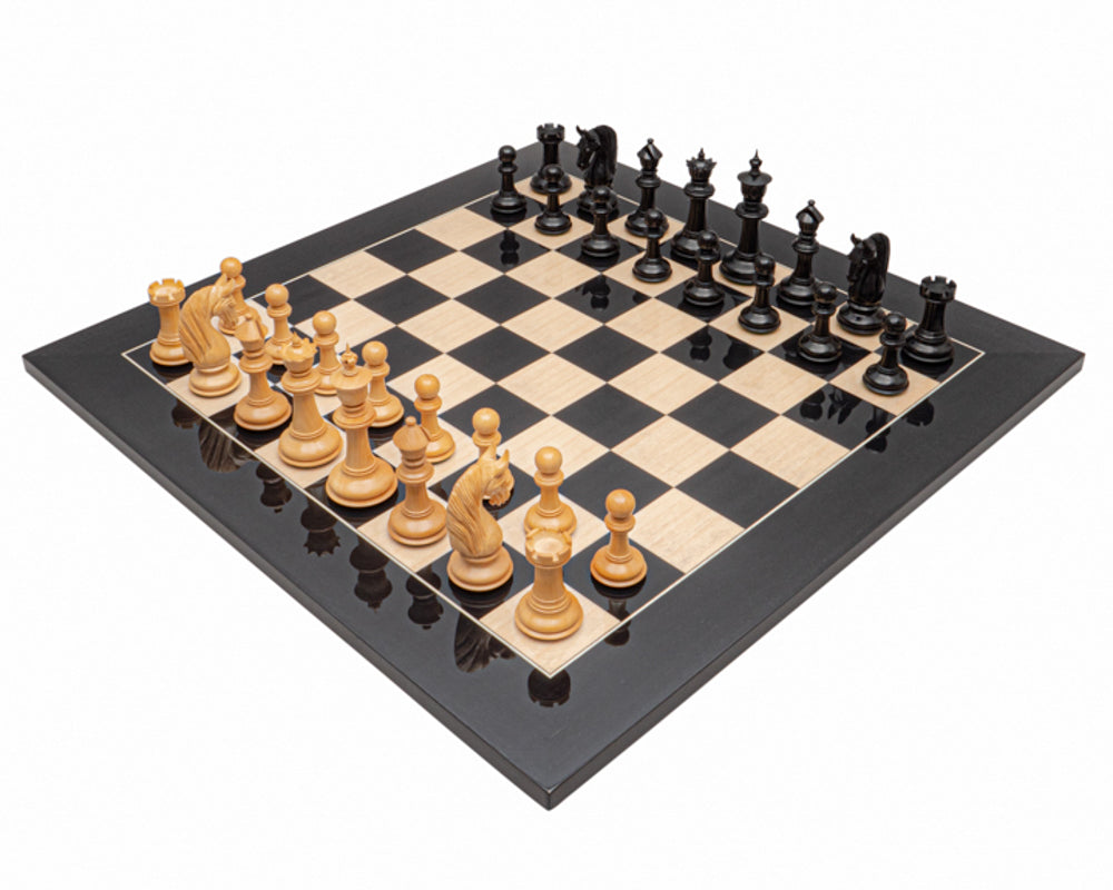 The Blackburne Ebony and Black Anegre Chess Set