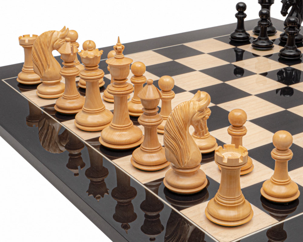 The Blackburne Ebony and Black Anegre Chess Set