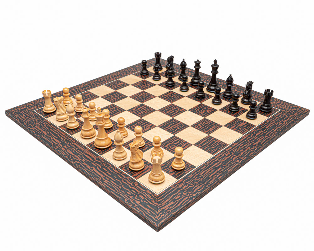 Classic Staunton Tiger Ebony and Black Chess Set
