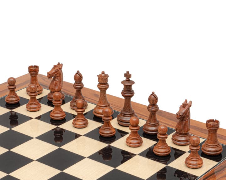 The Trapani Golden Rosewood, Black Anegre and Palisander Chess Set (Hover Image)