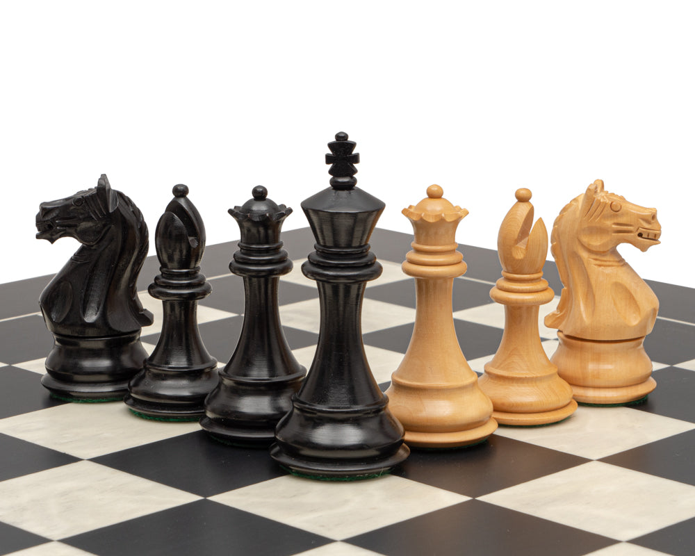 The Fierce Knight Black and Maple Chess Set