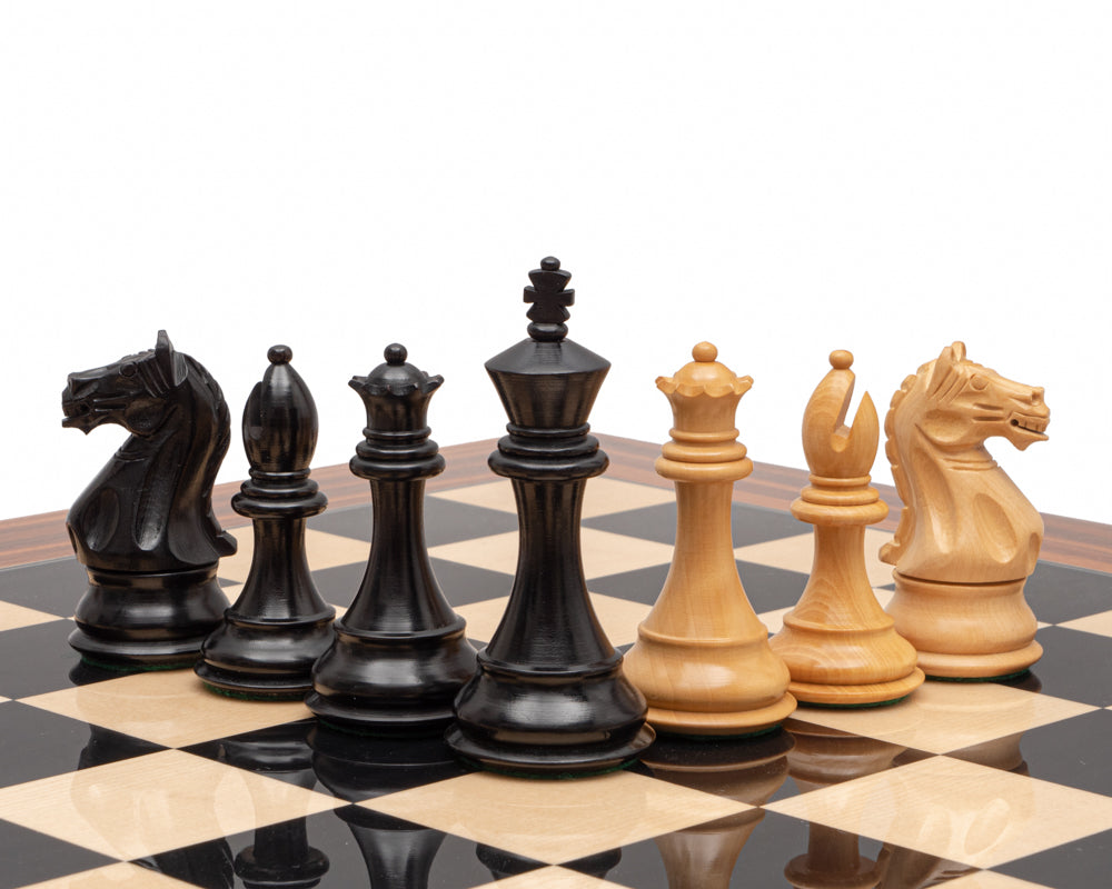 The Fierce Knight Black and Palisander Chess Set