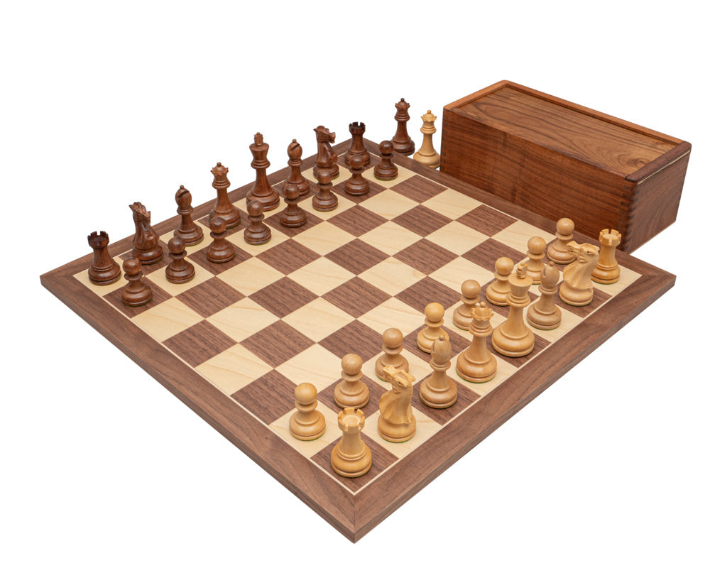 The Executive Sheesham and Maple Staunton Chess Set