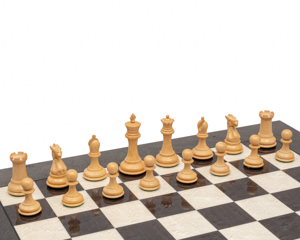 The Sovereign Ebony and Grey Briarwood Luxury Chess Set