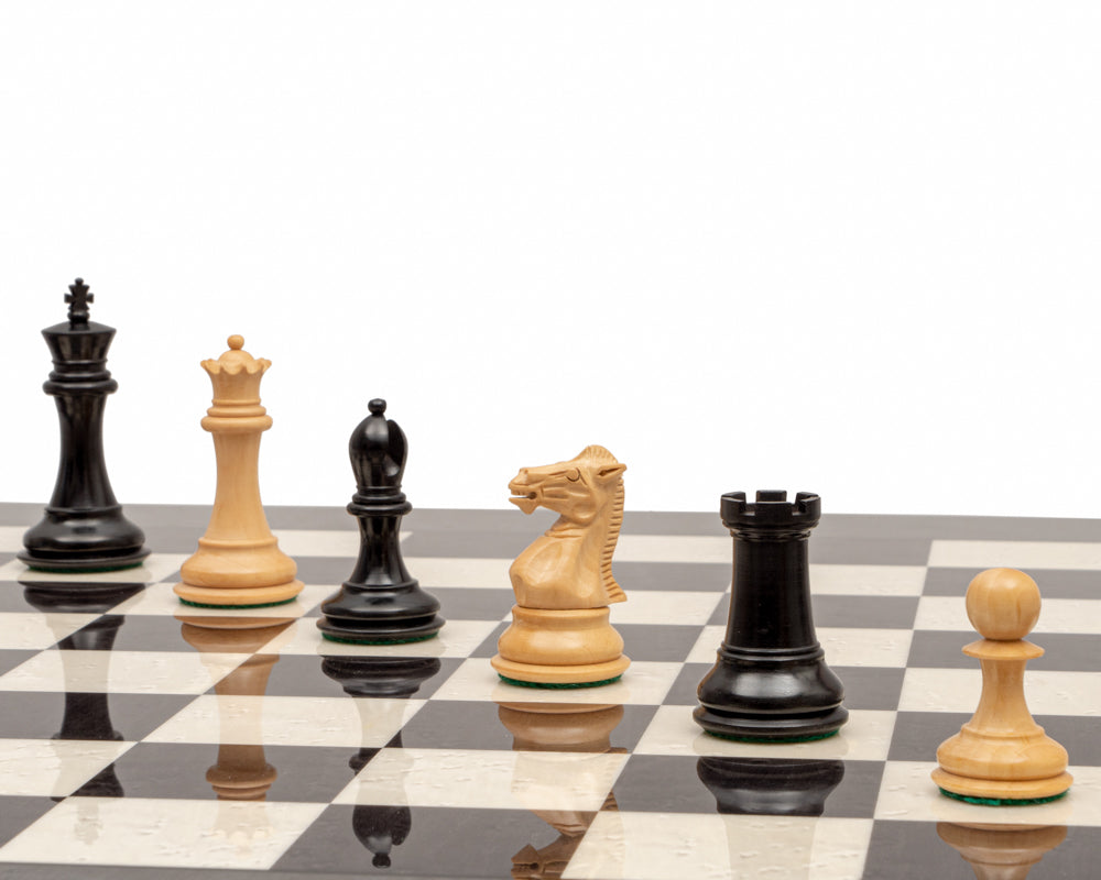The Sovereign Ebony and Grey Briarwood Luxury Chess Set