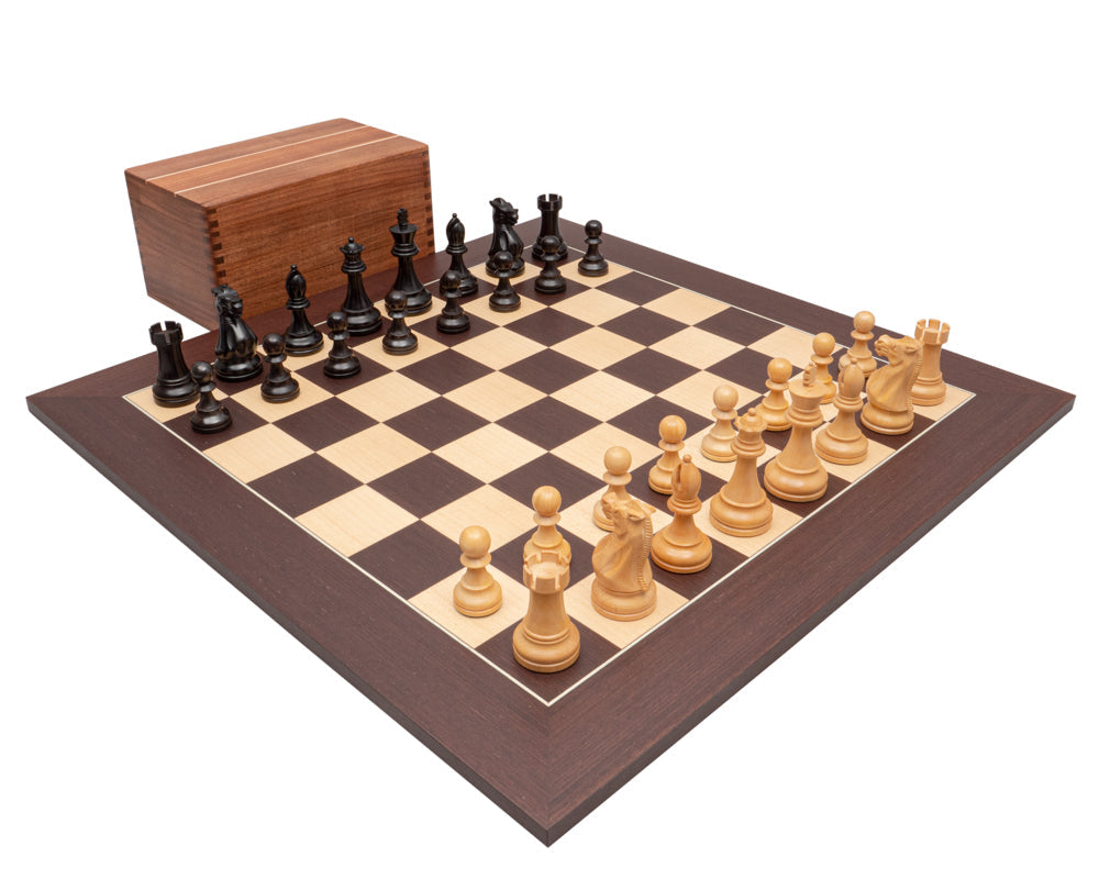 Competition Black and Wenge Staunton Chess Set with Case