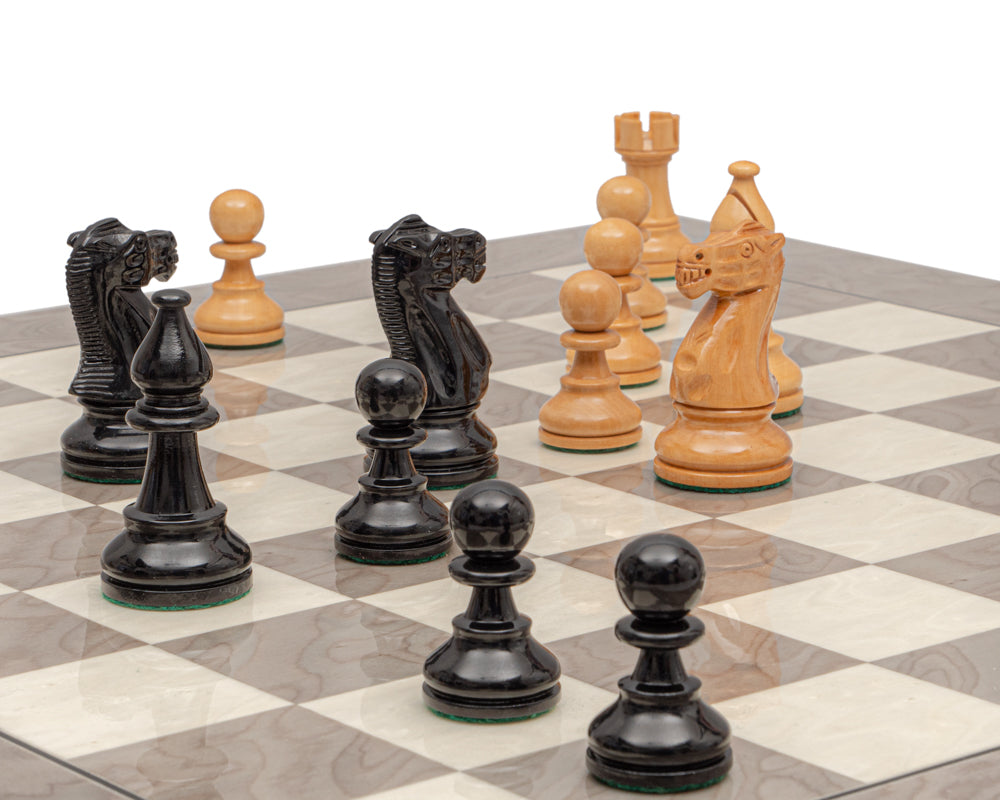 The Atlantic Black and Ash Burl Chess Set